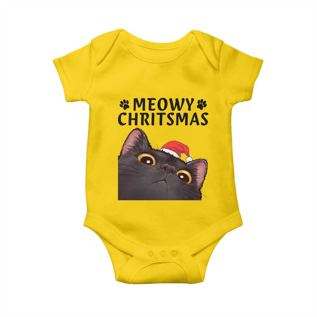 Funny Black Cat Christmas Baby Onesie Cute Kitty Xmas TS14 Daisy Print Your Wear
