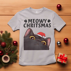 Funny Black Cat Christmas T Shirt Cute Kitty Xmas TS14 Ice Gray Print Your Wear