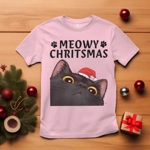 Funny Black Cat Christmas T Shirt Cute Kitty Xmas TS14 Light Pink Print Your Wear