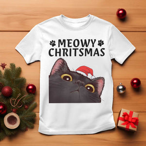 Funny Black Cat Christmas T Shirt Cute Kitty Xmas TS14 White Print Your Wear