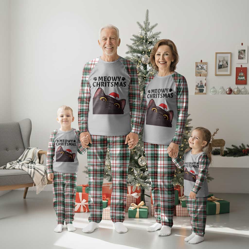 Funny Black Cat Christmas Plaid Pajama Set Cute Kitty Xmas TS14 Christmas Plaid Print Your Wear