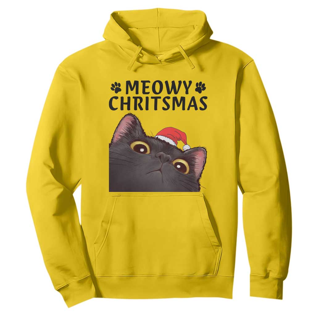 Funny Black Cat Christmas Hoodie Cute Kitty Xmas TS14 Daisy Print Your Wear