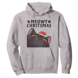Funny Black Cat Christmas Hoodie Cute Kitty Xmas TS14 Ice Gray Print Your Wear