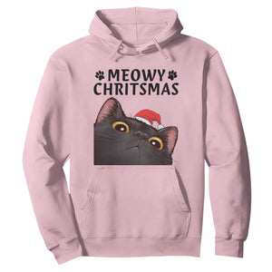 Funny Black Cat Christmas Hoodie Cute Kitty Xmas TS14 Light Pink Print Your Wear