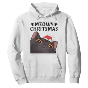 Funny Black Cat Christmas Hoodie Cute Kitty Xmas TS14 White Print Your Wear
