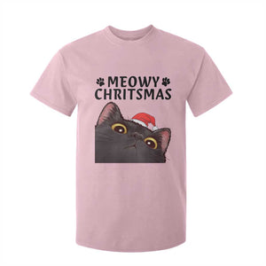 Funny Black Cat Christmas T Shirt For Kid Cute Kitty Xmas TS14 Light Pink Print Your Wear
