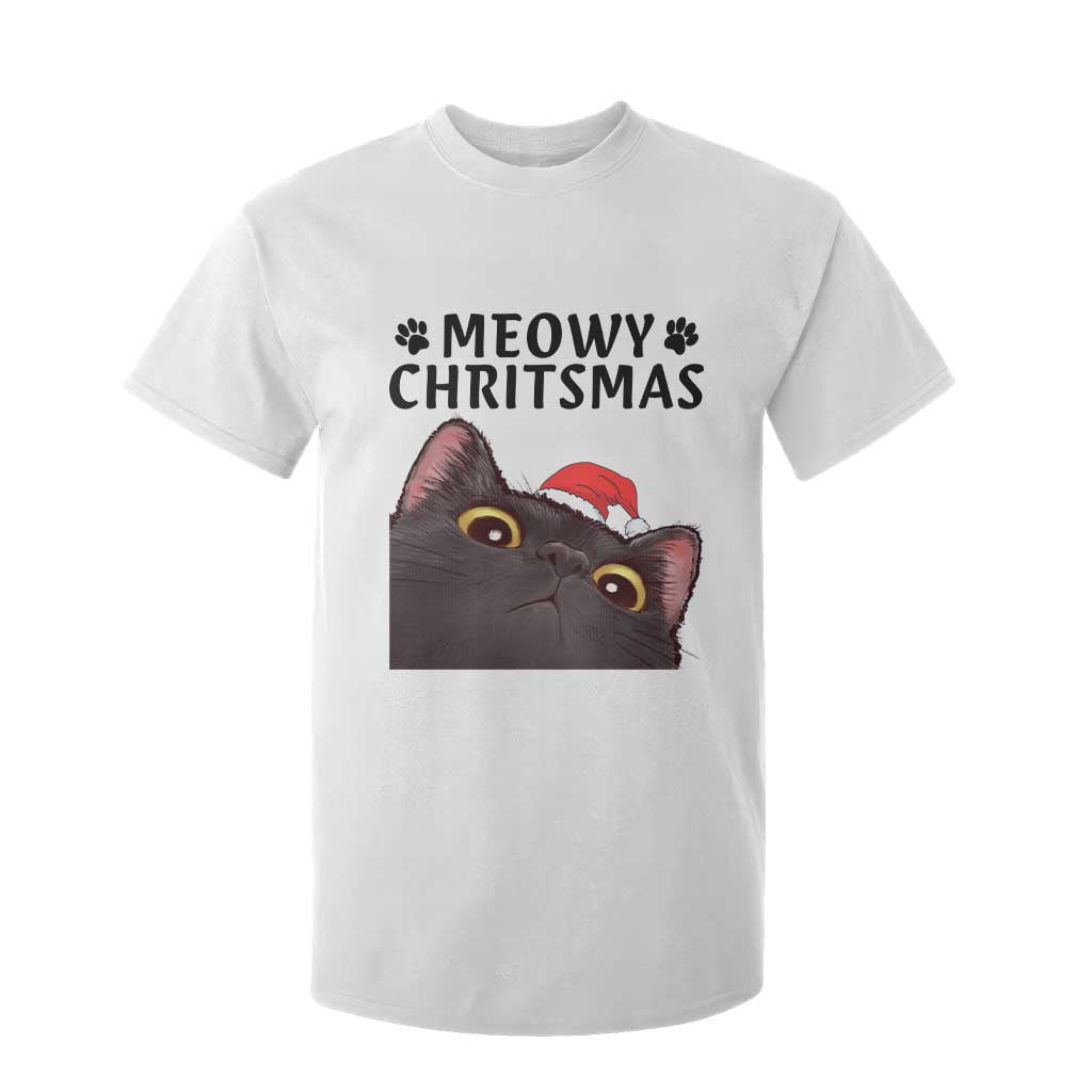 Funny Black Cat Christmas T Shirt For Kid Cute Kitty Xmas TS14 White Print Your Wear