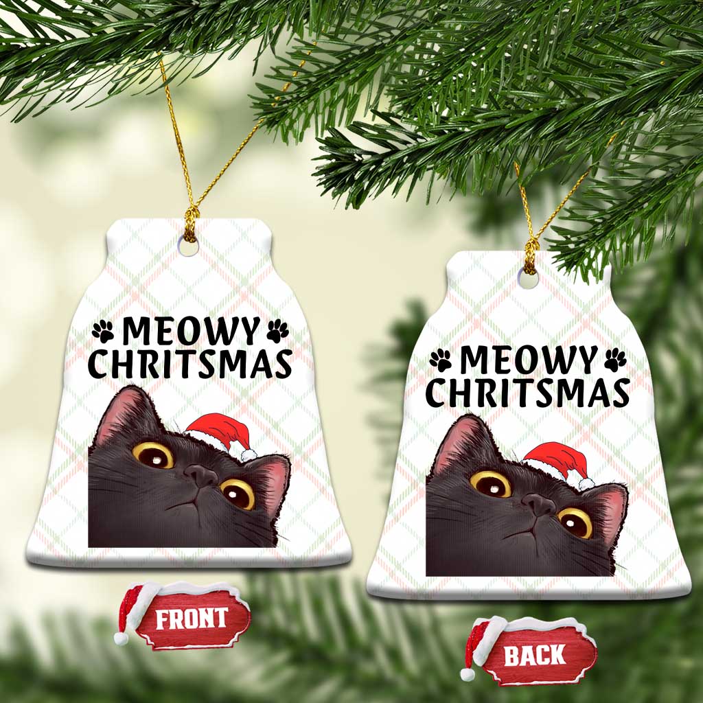 Funny Black Cat Christmas Ceramic Ornament Cute Kitty Xmas TS14 Print Your Wear
