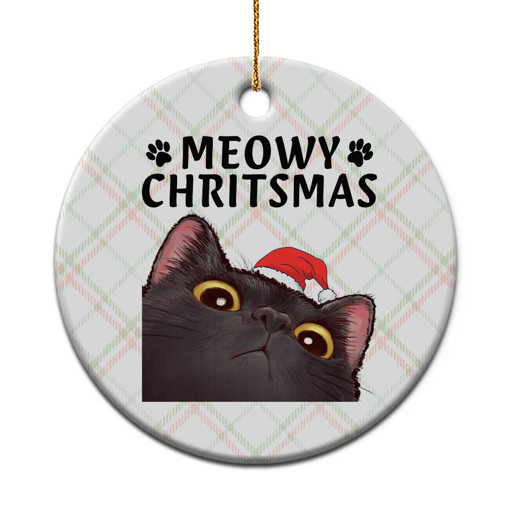 Funny Black Cat Christmas Ceramic Ornament Cute Kitty Xmas TS14 1pc Christmas Plaid Print Your Wear