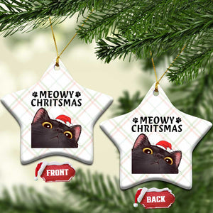 Funny Black Cat Christmas Ceramic Ornament Cute Kitty Xmas TS14 Print Your Wear