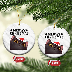 Funny Black Cat Christmas Ceramic Ornament Cute Kitty Xmas TS14 1pc White Marble Print Your Wear