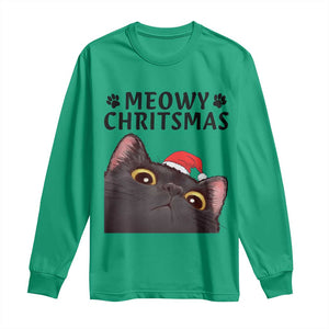 Funny Black Cat Christmas Long Sleeve Shirt Cute Kitty Xmas TS14 Irish Green Print Your Wear