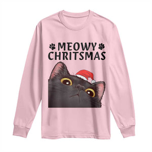 Funny Black Cat Christmas Long Sleeve Shirt Cute Kitty Xmas TS14 Light Pink Print Your Wear