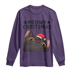 Funny Black Cat Christmas Long Sleeve Shirt Cute Kitty Xmas TS14 Purple Print Your Wear