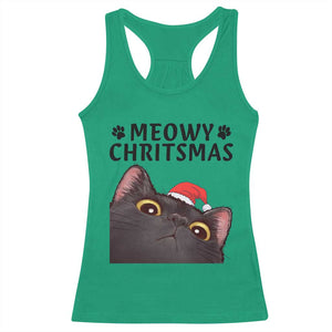 Funny Black Cat Christmas Racerback Tank Top Cute Kitty Xmas TS14 Irish Green Print Your Wear