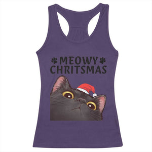 Funny Black Cat Christmas Racerback Tank Top Cute Kitty Xmas TS14 Purple Print Your Wear