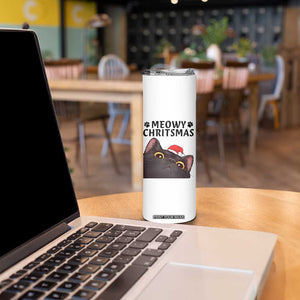 Funny Black Cat Christmas Skinny Tumbler Cute Kitty Xmas TS14 Print Your Wear