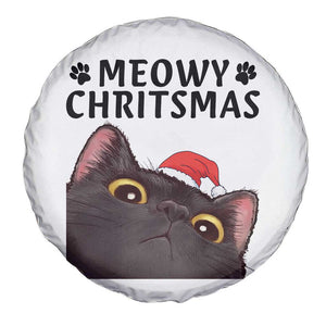 Funny Black Cat Christmas Spare Tire Cover Cute Kitty Xmas - Print Your Wear