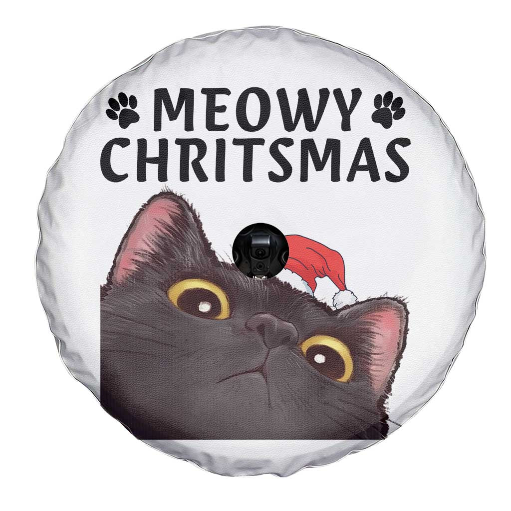 Funny Black Cat Christmas Spare Tire Cover Cute Kitty Xmas - Print Your Wear