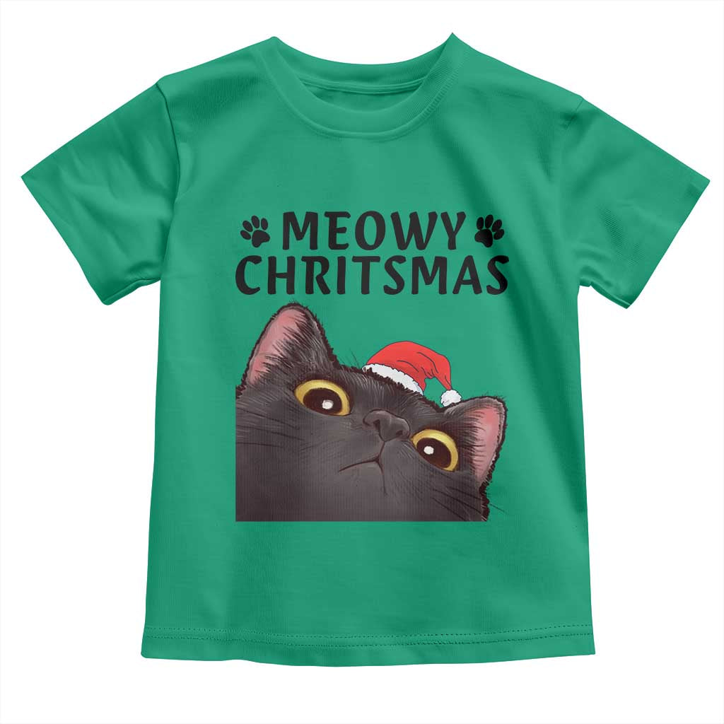 Funny Black Cat Christmas Toddler T Shirt Cute Kitty Xmas TS14 Irish Green Print Your Wear