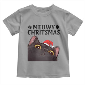 Funny Black Cat Christmas Toddler T Shirt Cute Kitty Xmas TS14 Sport Gray Print Your Wear