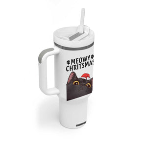 Funny Black Cat Christmas Tumbler With Handle Cute Kitty Xmas TS14 Print Your Wear