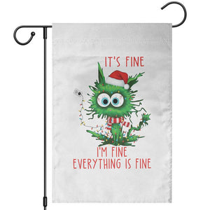 Funny Cat Green Christmas Garden Flag It Is Fine I Am Fine Everything Is Fine TS14 White Print Your Wear
