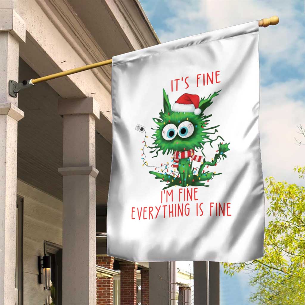 Funny Cat Green Christmas Garden Flag It Is Fine I Am Fine Everything Is Fine TS14 Print Your Wear