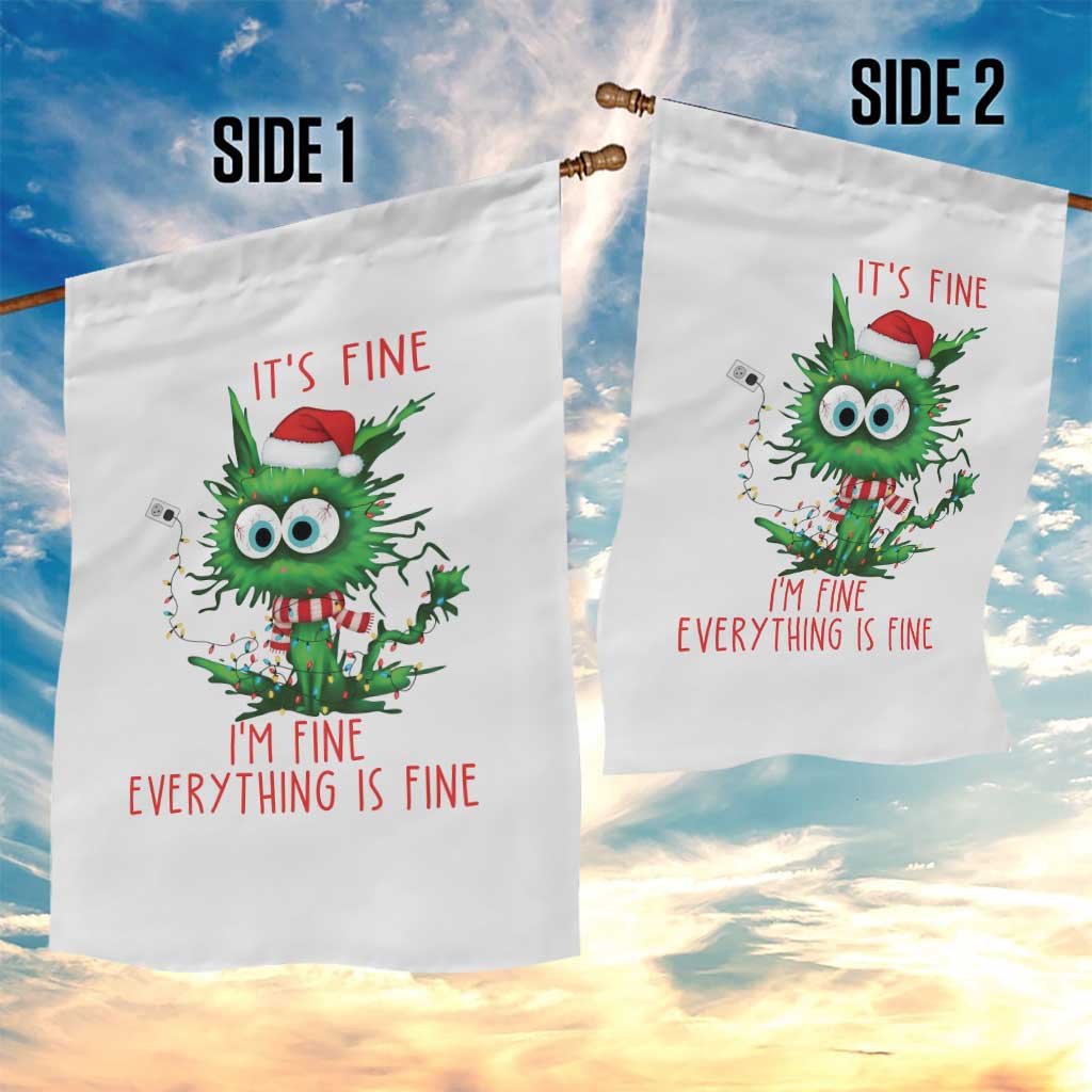 Funny Cat Green Christmas Garden Flag It Is Fine I Am Fine Everything Is Fine TS14 Print Your Wear