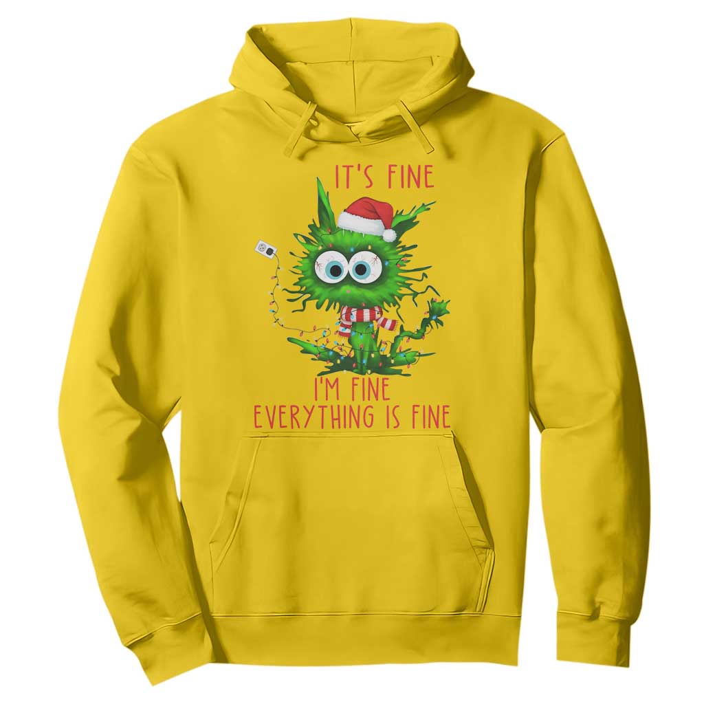 Funny Cat Green Christmas Hoodie It Is Fine I Am Fine Everything Is Fine TS14 Daisy Print Your Wear
