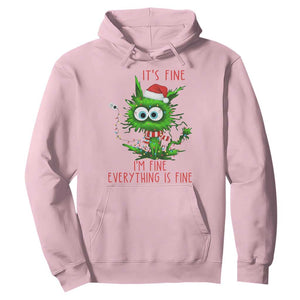 Funny Cat Green Christmas Hoodie It Is Fine I Am Fine Everything Is Fine TS14 Light Pink Print Your Wear