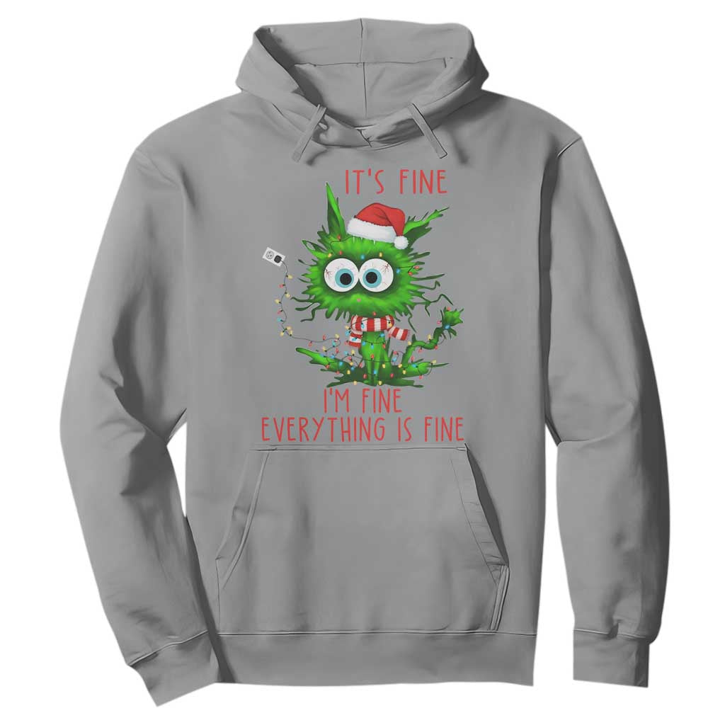 Funny Cat Green Christmas Hoodie It Is Fine I Am Fine Everything Is Fine TS14 Sport Gray Print Your Wear