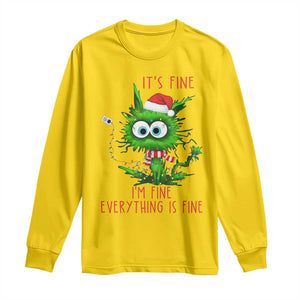 Funny Cat Green Christmas Long Sleeve Shirt It Is Fine I Am Fine Everything Is Fine TS14 Daisy Print Your Wear