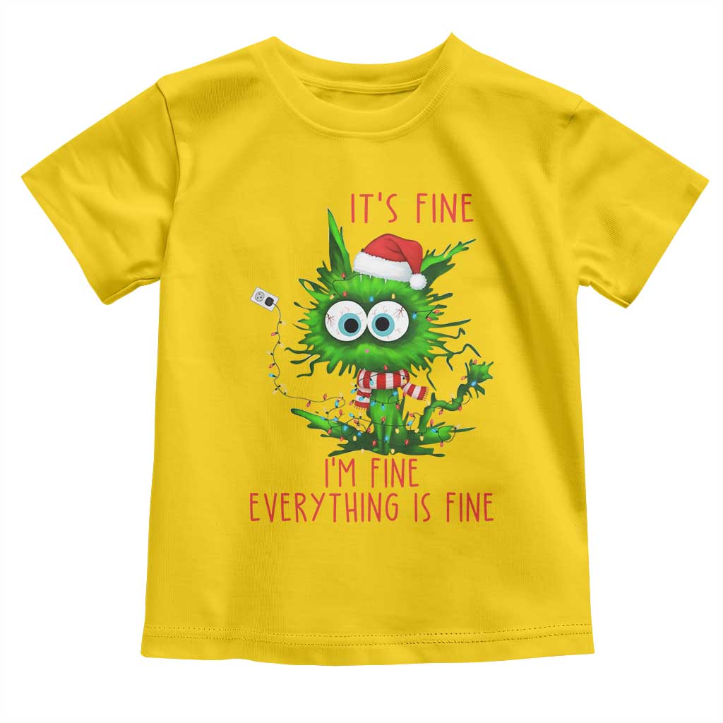 Funny Cat Green Christmas Toddler T Shirt It Is Fine I Am Fine Everything Is Fine TS14 Daisy Print Your Wear
