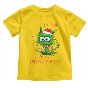 Funny Cat Green Christmas Toddler T Shirt It Is Fine I Am Fine Everything Is Fine TS14 Daisy Print Your Wear