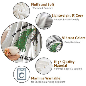 Funny Black Cat Christmas Throw Blanket On the Naughty List And I Regret Nothing TS14 Print Your Wear