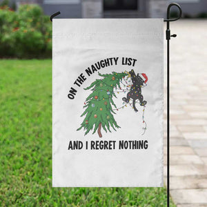 Funny Black Cat Christmas Garden Flag On the Naughty List And I Regret Nothing TS14 Print Your Wear