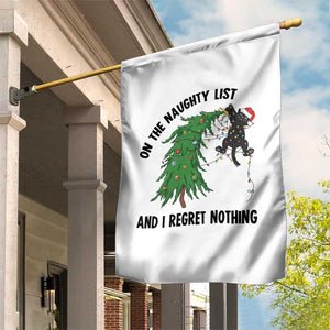 Funny Black Cat Christmas Garden Flag On the Naughty List And I Regret Nothing TS14 Print Your Wear