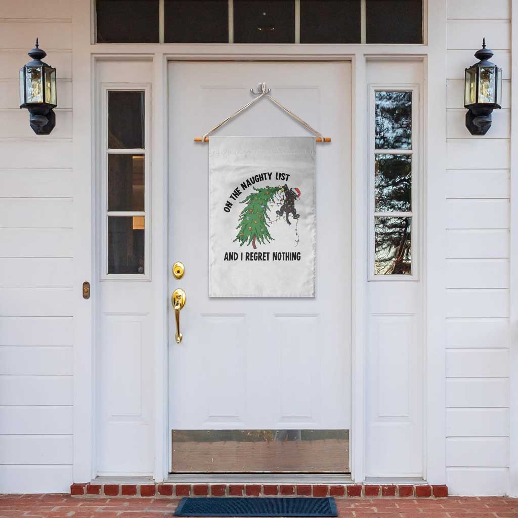 Funny Black Cat Christmas Garden Flag On the Naughty List And I Regret Nothing TS14 Print Your Wear