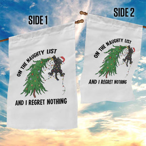 Funny Black Cat Christmas Garden Flag On the Naughty List And I Regret Nothing TS14 Print Your Wear