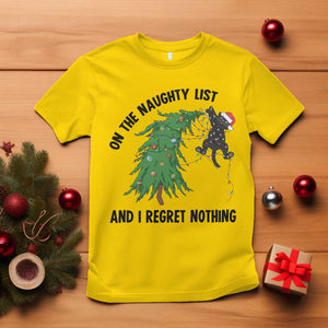 Funny Black Cat Christmas T Shirt On the Naughty List And I Regret Nothing TS14 Daisy Print Your Wear