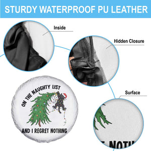 Funny Black Cat Christmas Spare Tire Cover On the Naughty List And I Regret Nothing TS14 Print Your Wear