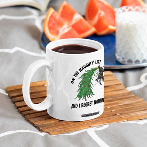 Funny Black Cat Christmas Coffee Mug On the Naughty List And I Regret Nothing TS14 Print Your Wear
