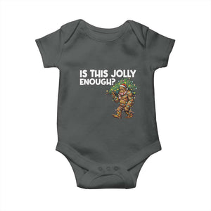 Funny Bigfoot Christmas Baby Onesie Is This Jolly Enough TS14 Dark Heather Print Your Wear