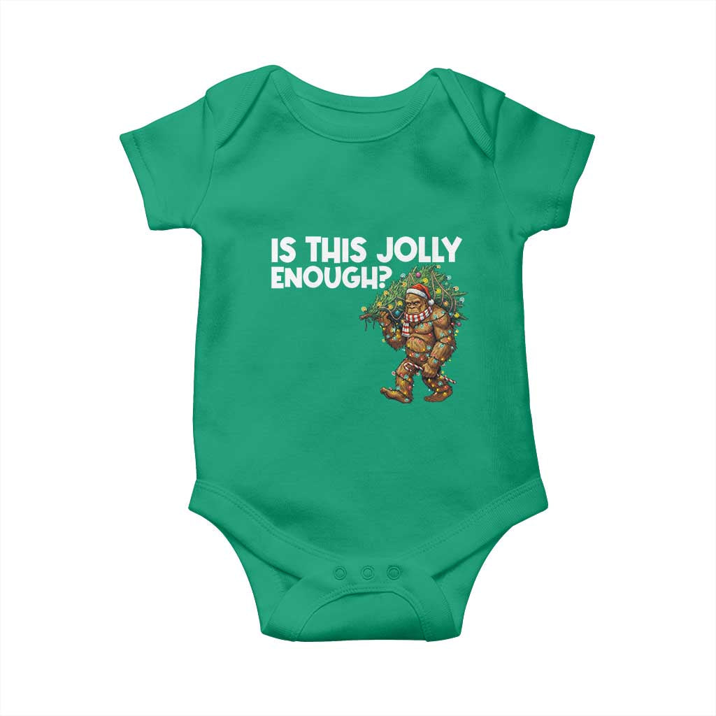 Funny Bigfoot Christmas Baby Onesie Is This Jolly Enough TS14 Irish Green Print Your Wear