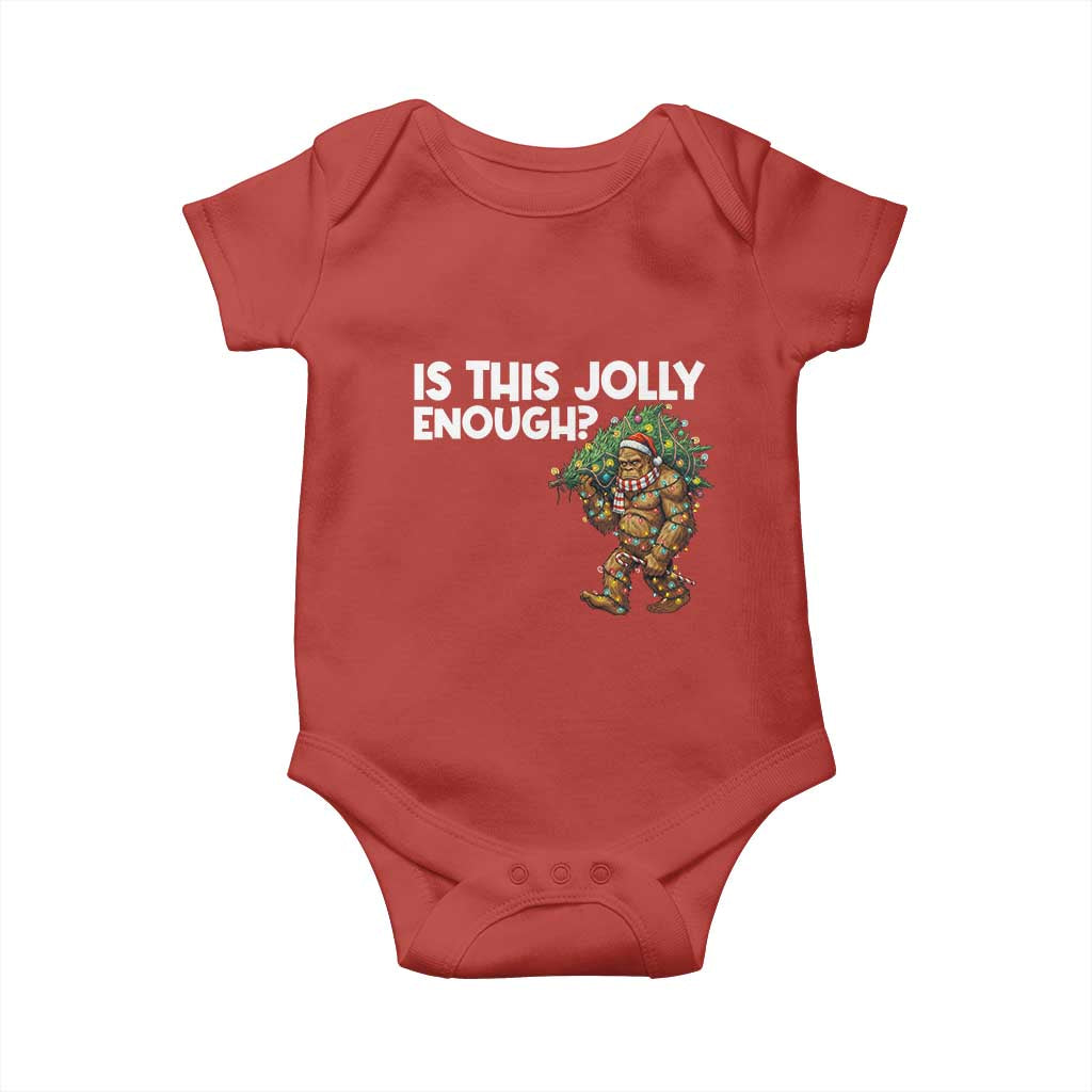 Funny Bigfoot Christmas Baby Onesie Is This Jolly Enough TS14 Red Print Your Wear