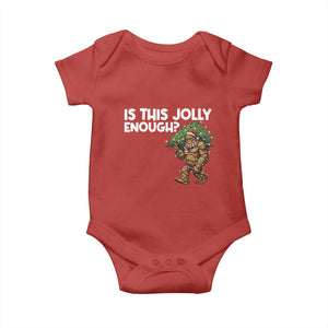 Funny Bigfoot Christmas Baby Onesie Is This Jolly Enough TS14 Red Print Your Wear