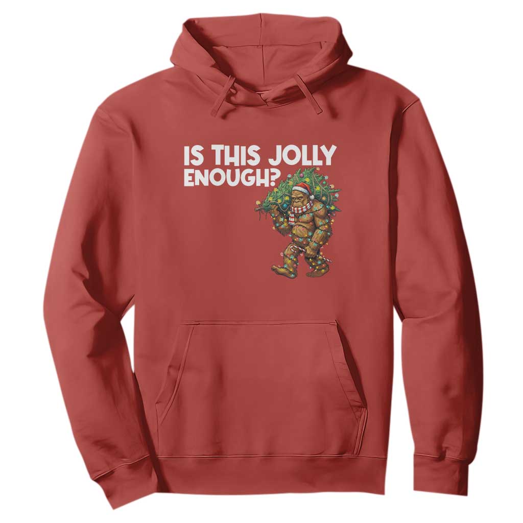 Funny Bigfoot Christmas Hoodie Is This Jolly Enough TS14 Red Print Your Wear