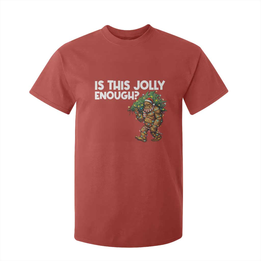 Funny Bigfoot Christmas T Shirt For Kid Is This Jolly Enough TS14 Red Print Your Wear