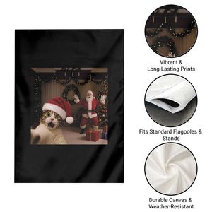 Funny Cat With Santa Selfie Christmas Garden Flag TS14 Print Your Wear
